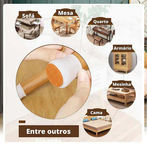 Kit Protetores de Pés de Cadeiras em Silicone lar da ana