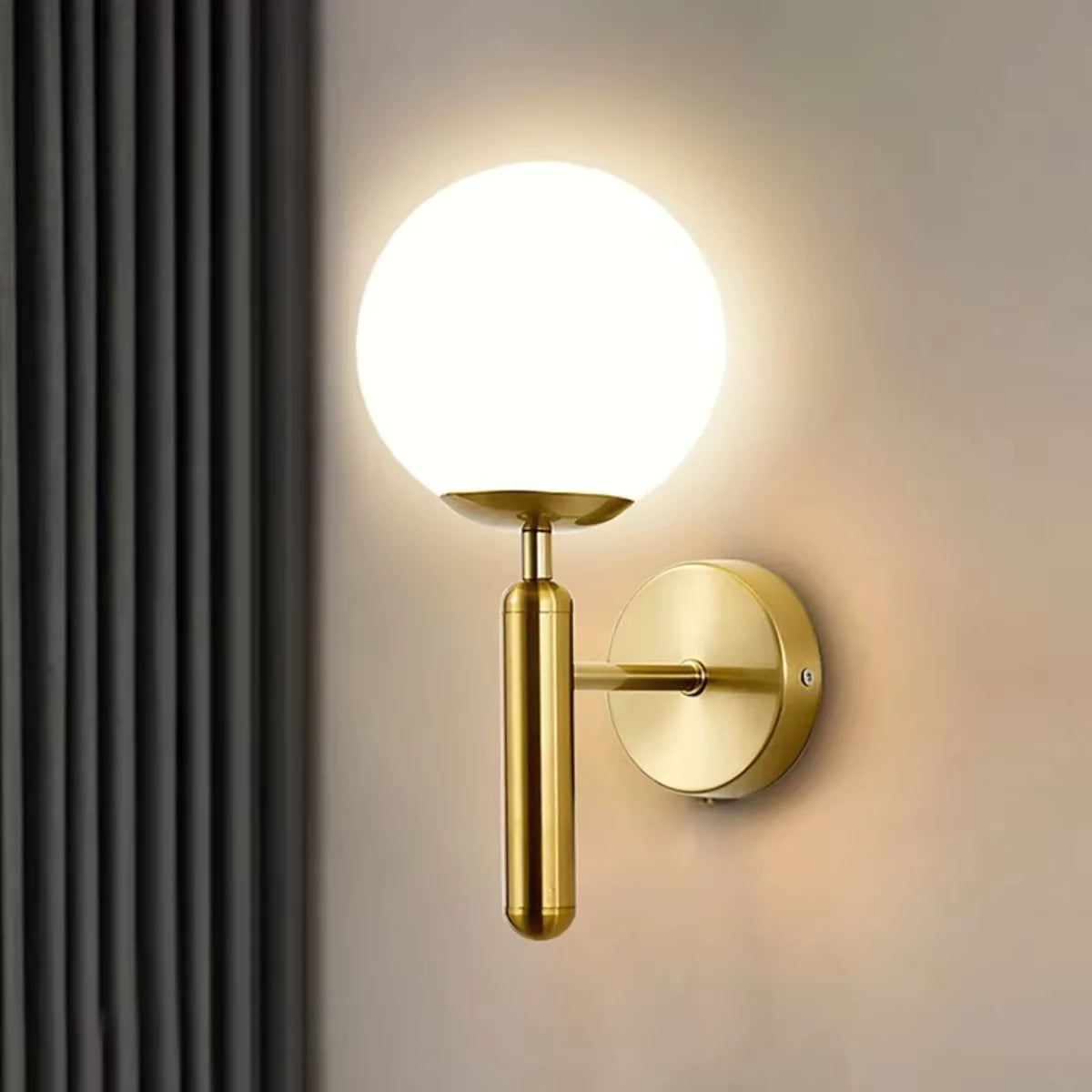 Arandela de Parede Interna Circular Moderna para Quarto gold lar da ana