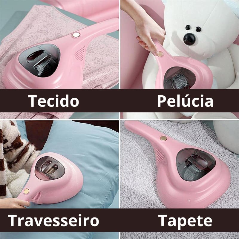 Aspirador de pó Portátil Antiácaro Ultravioleta para Colchão Sofá Cama rosa lar da ana