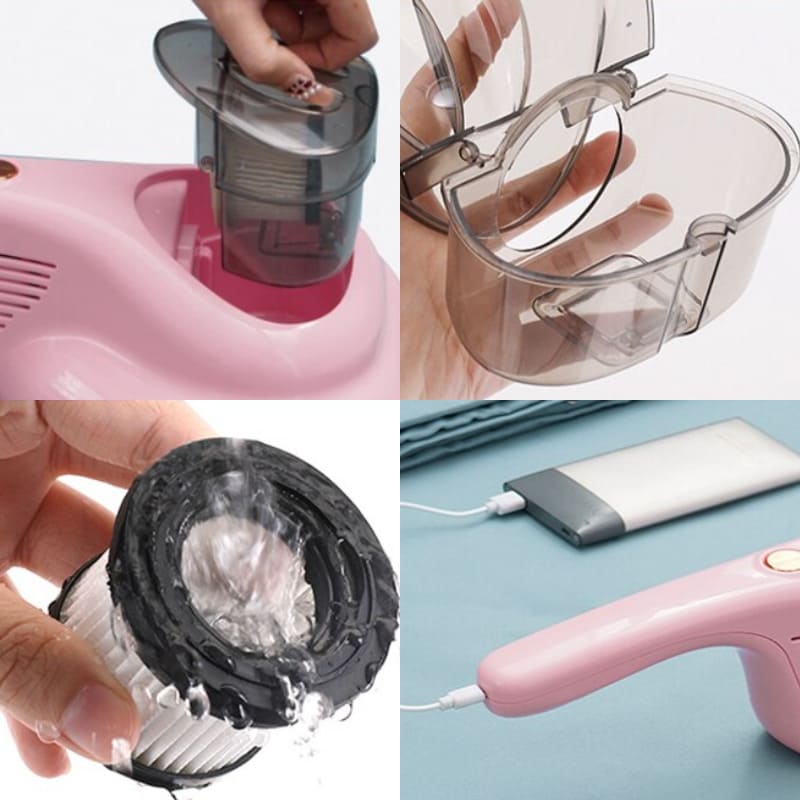 Aspirador de pó Portátil Antiácaro Ultravioleta para Colchão Sofá Cama rosa lar da ana