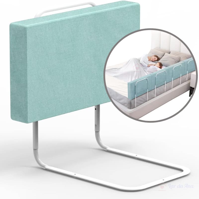 Barreira Acolchoada para Proteção Lateral de Cama Infantil Box verde lar da ana