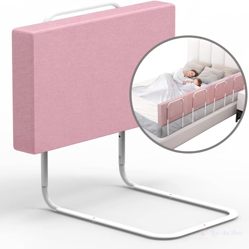 Barreira Acolchoada para Proteção Lateral de Cama Infantil Box rosa lar da ana