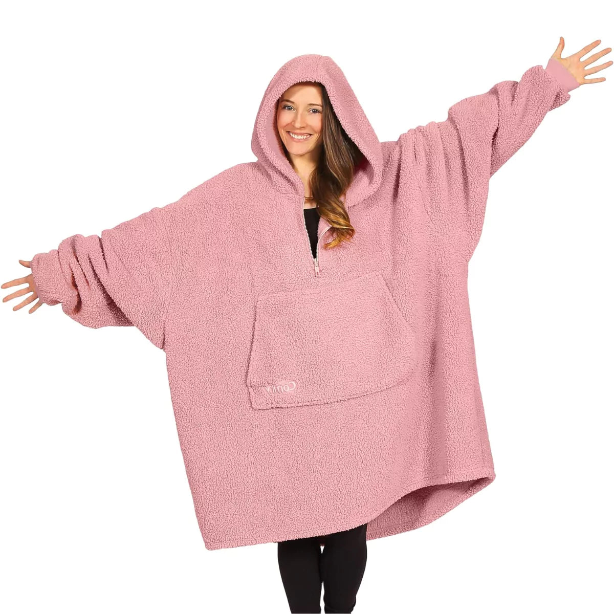 Blusa Moletom Cobertor de Manta Microfibra rosa lar da ana