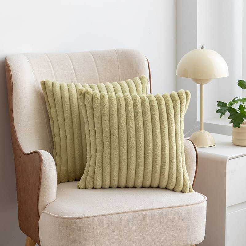 Capa de Almofada Listrada Decorativa de Luxo Moderna - imita Pele de Coelho lar da ana