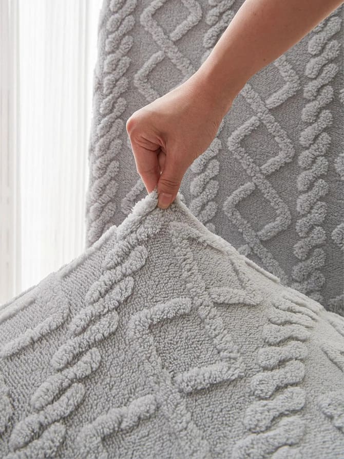 Capa de Cadeira estilo Crochê cinza lar da ana