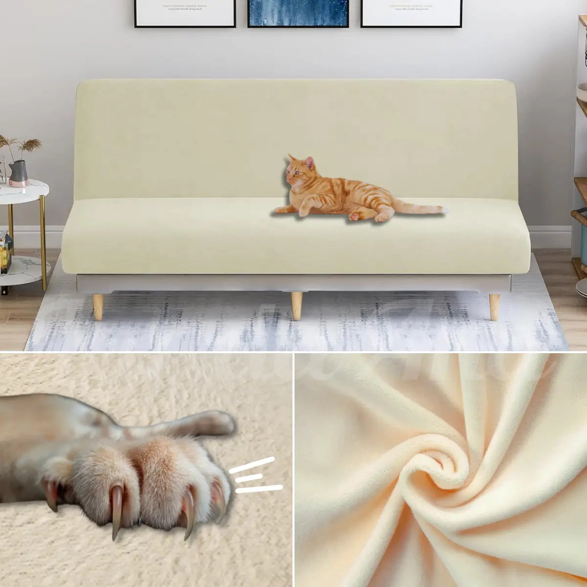 Capa de Sofá Cama Anti Arranhão Anti Gatos - Veludo