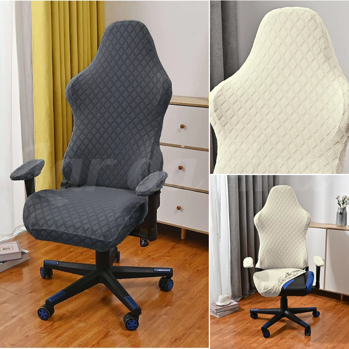 Capa para Cadeira Gamer Diamante cinza lar da ana