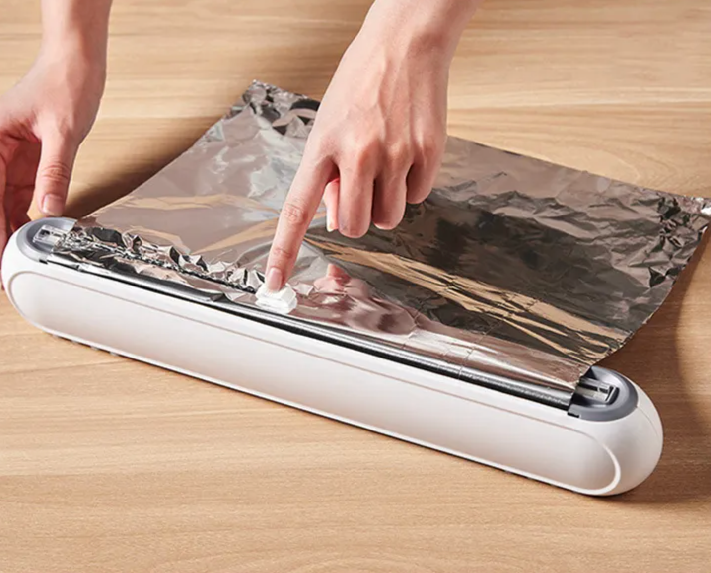 Suporte para Plástico Filme e Papel Alumínio com Cortador e Apoio para Parede Magnético