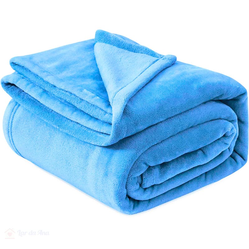 Cobertor Manta Microfibra Solteiro Casal Queen azul bebe lar da ana