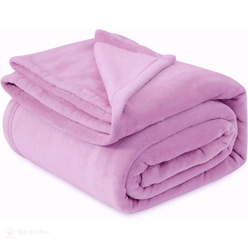 Cobertor Manta Microfibra Solteiro Casal Queen rosa lar da ana