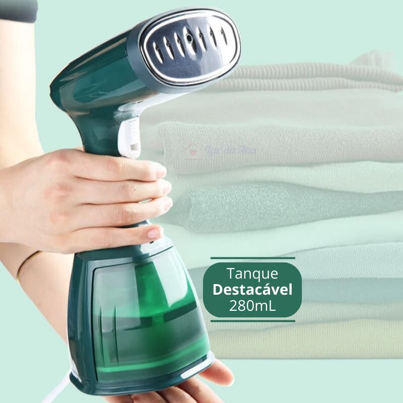 Ferro Vaporizador de Passar Roupas Portátil - Passador de roupa a vapor verde lar da ana