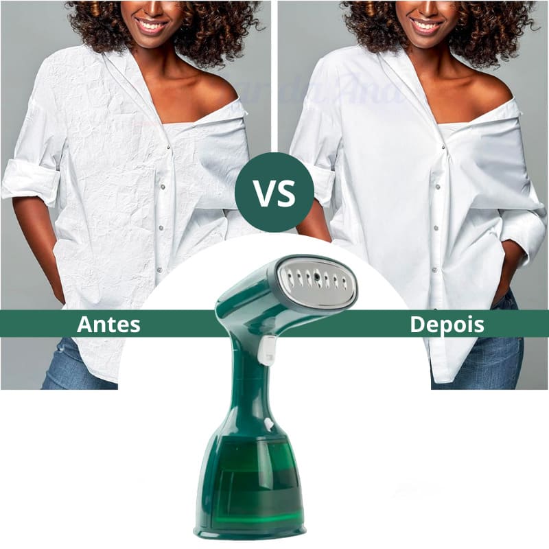 Ferro Vaporizador de Passar Roupas Portátil - Passador de roupa a vapor verde lar da ana