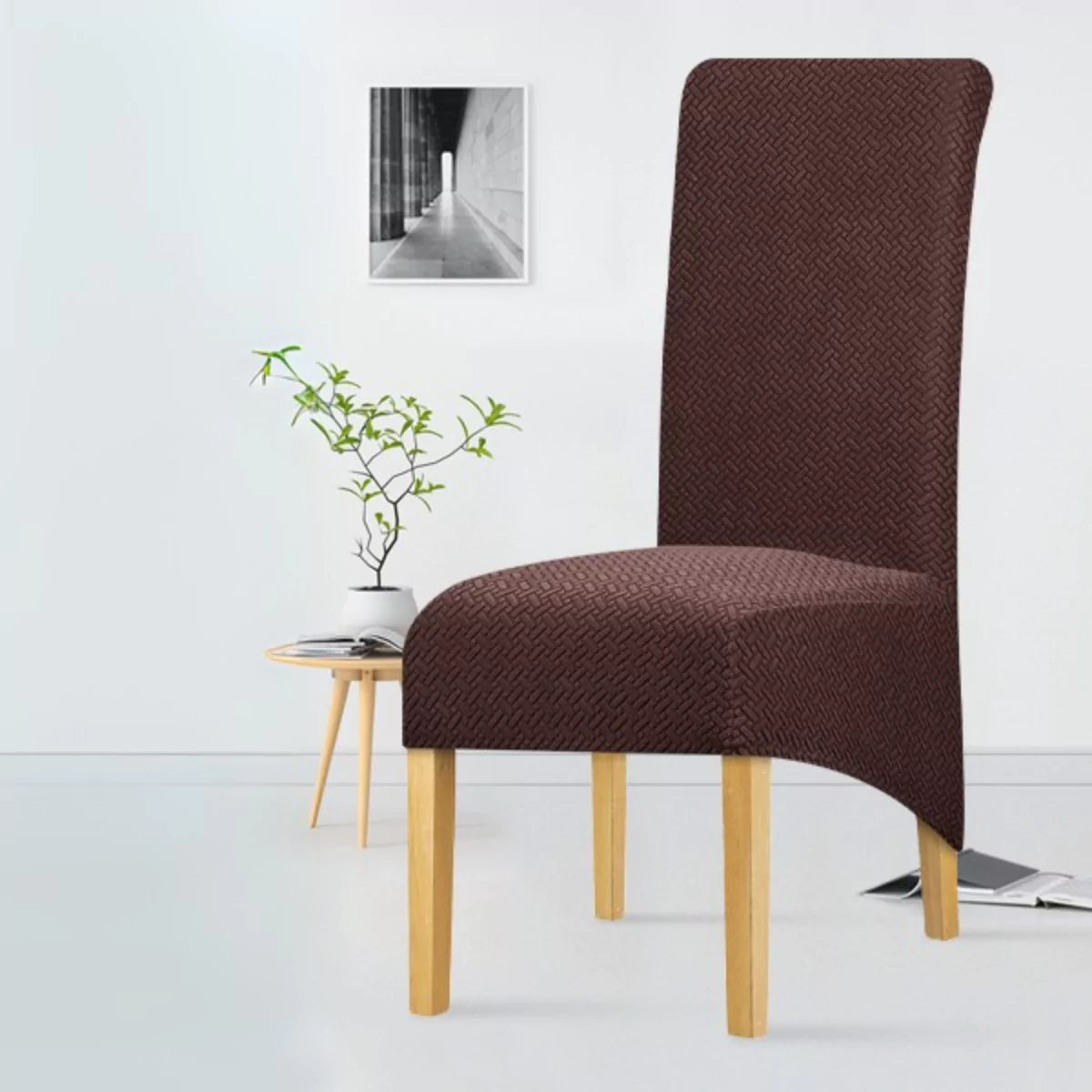 Kit Capas de Cadeira Impermeável - Tecido Jacquard lar da ana marrom