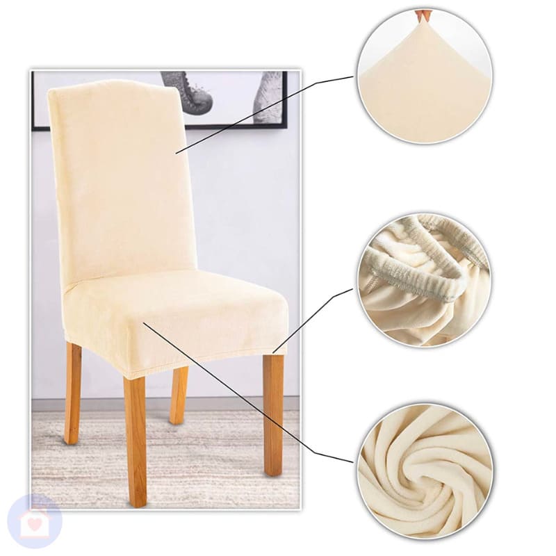 Kit Capas para Cadeira Veludo bege Lar da Ana