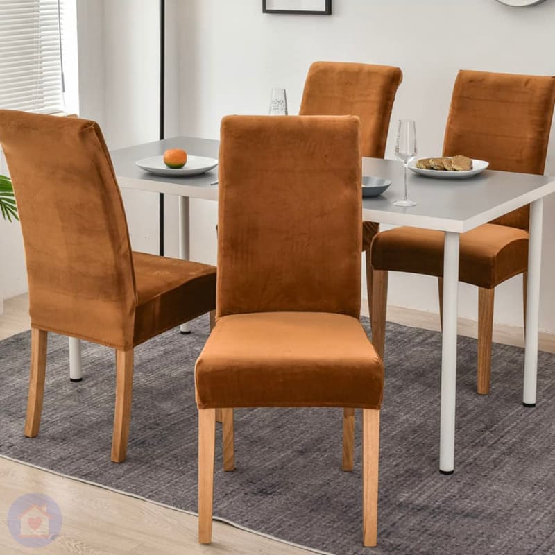 Kit Capas para Cadeira Veludo caramelo Lar da Ana