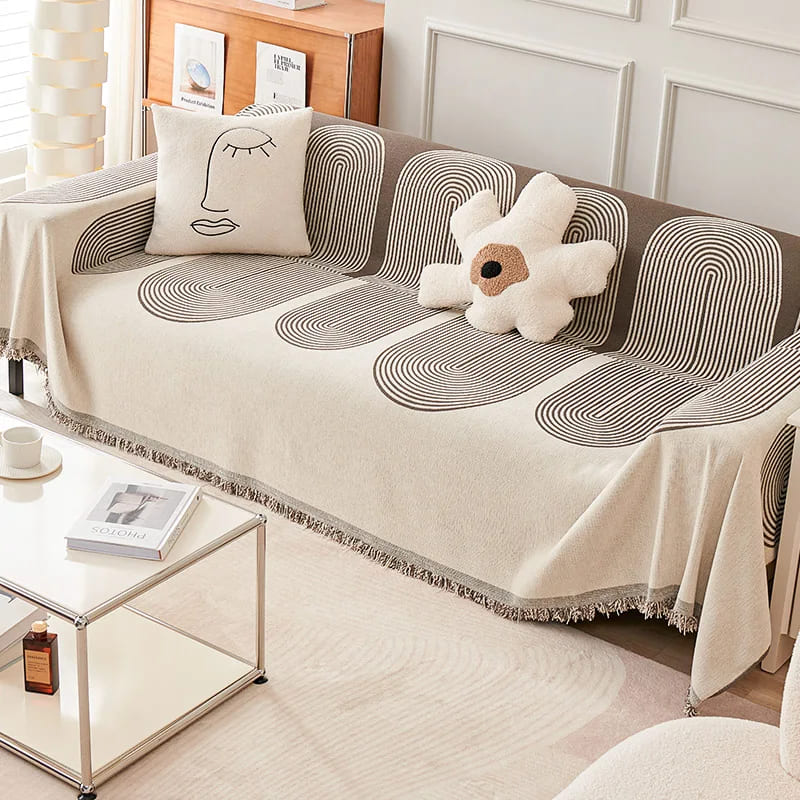 Manta para Sofá Decorativa Dupla Face em Chenille Anti Gato marrom 01 lar da ana
