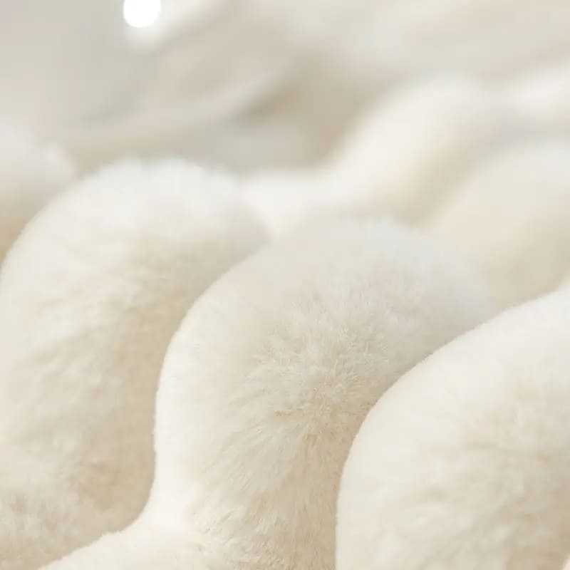 Manta para Sofá Grande em Veludo marfim horizontal lar da ana