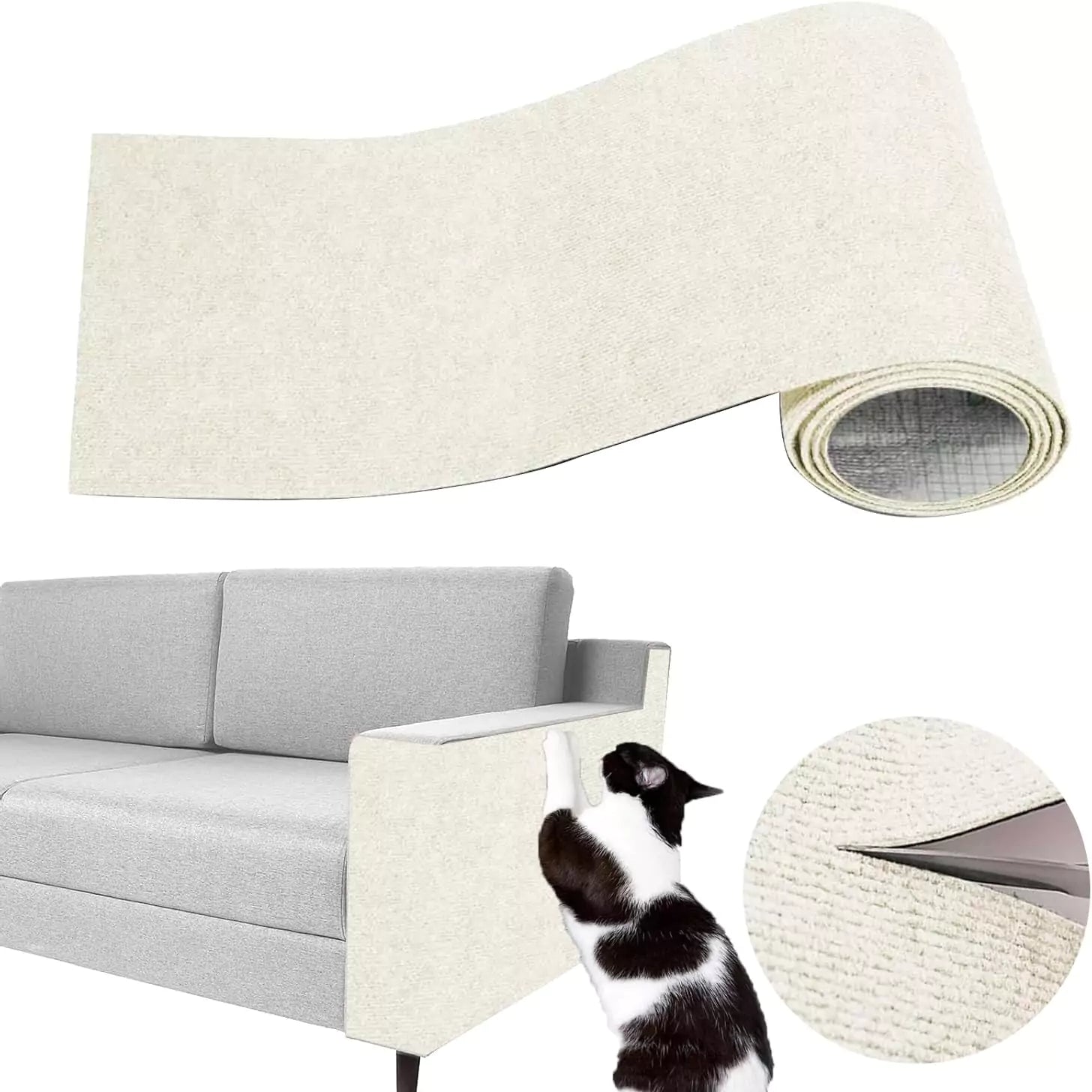 Protetor de Sofá Anti Gatos - Tecido Arranhador Adesivo para Móveis | Lar da Ana off white