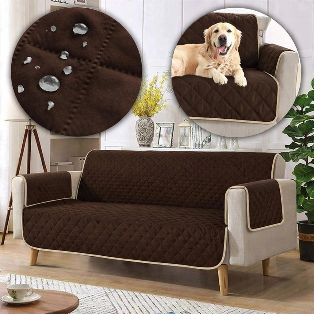 Protetor de Sofá Impermeável Dupla Face Matelado com Porta-Objetos Lar da Ana