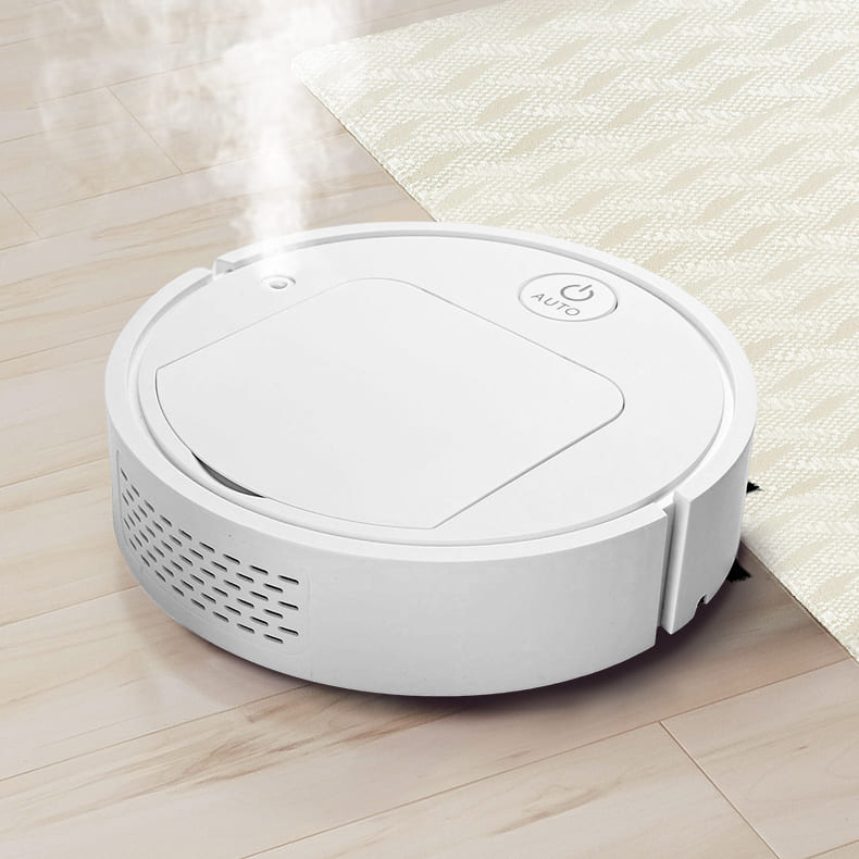 Robô Limpa Pelos do Chão com Umidificador de Ar branco lar da ana