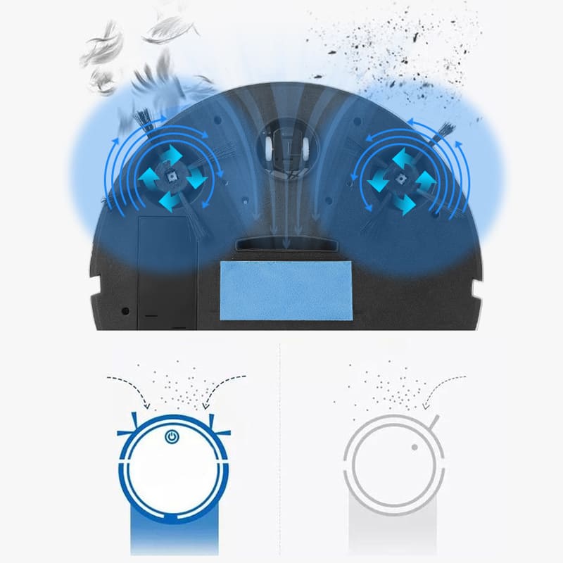 Robô Limpa Pelos do Chão com Umidificador de Ar branco lar da ana