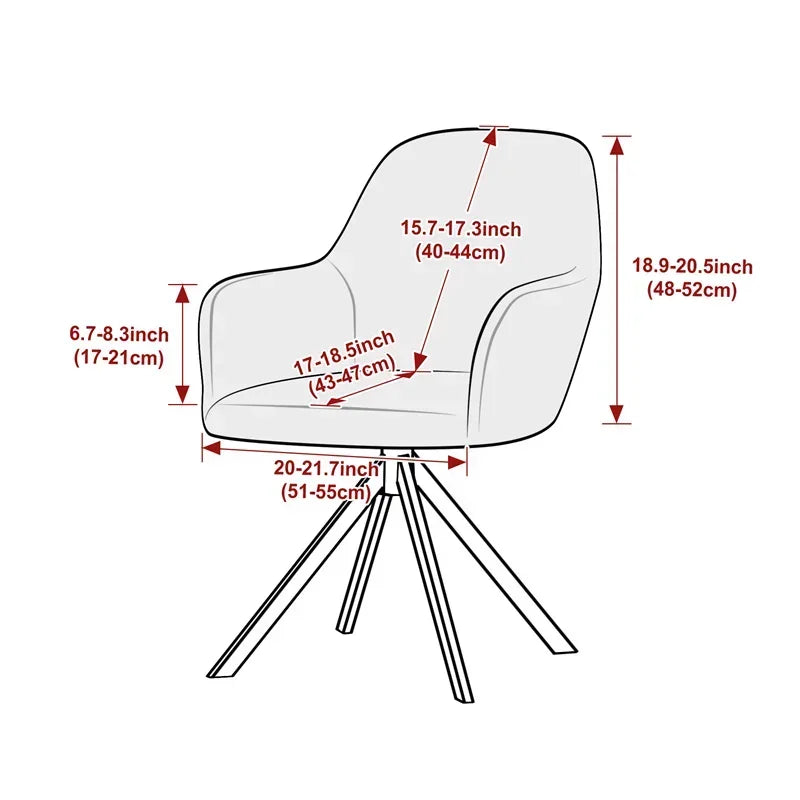 Capa para Cadeira Giratória Curva em Tecido Jacquard