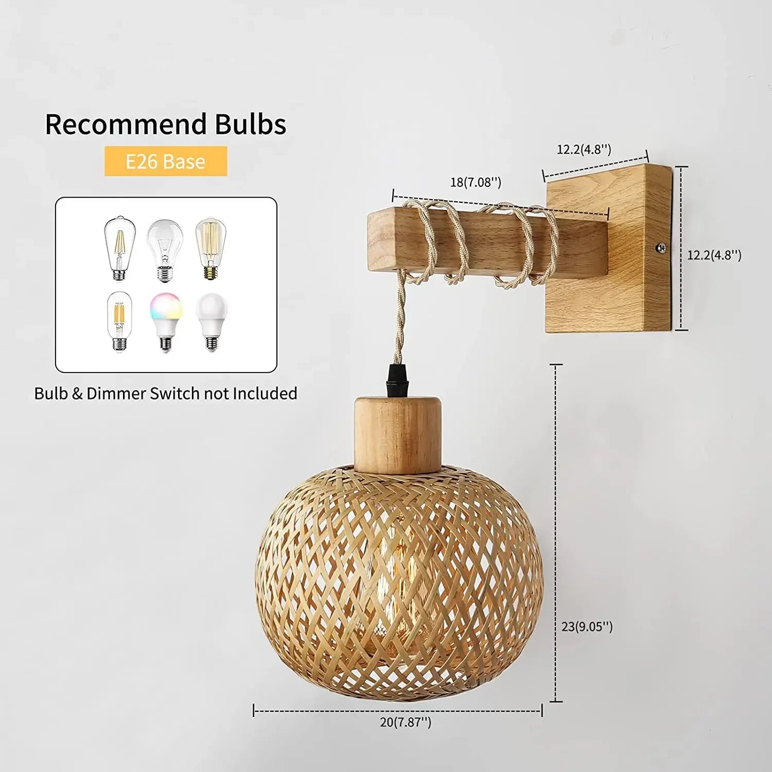Pendente Arandela De Parede Retro em Bambu Rattan Estilo Japonês lar da ana