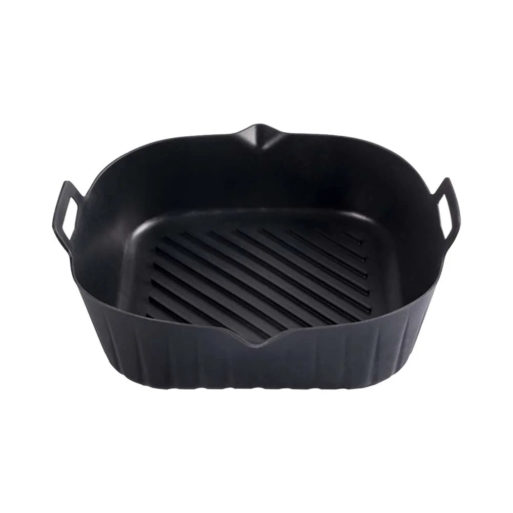 Forma de Silicone Antiaderente para Fritadeira AirFryer preta lar da ana
