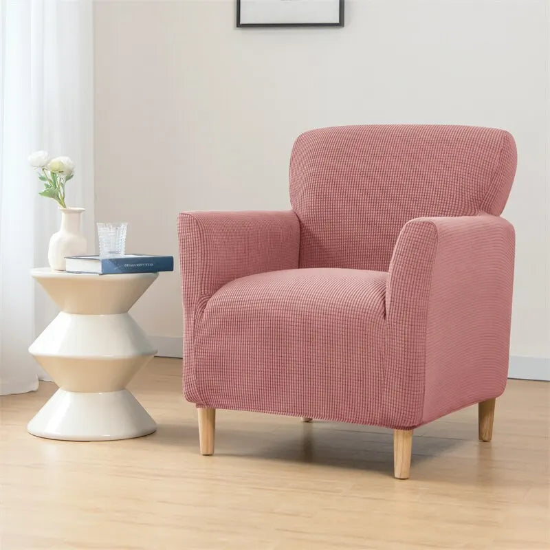 Capa para Poltrona com Braço Decorativa em Tecido Jacquard rosa lar da ana