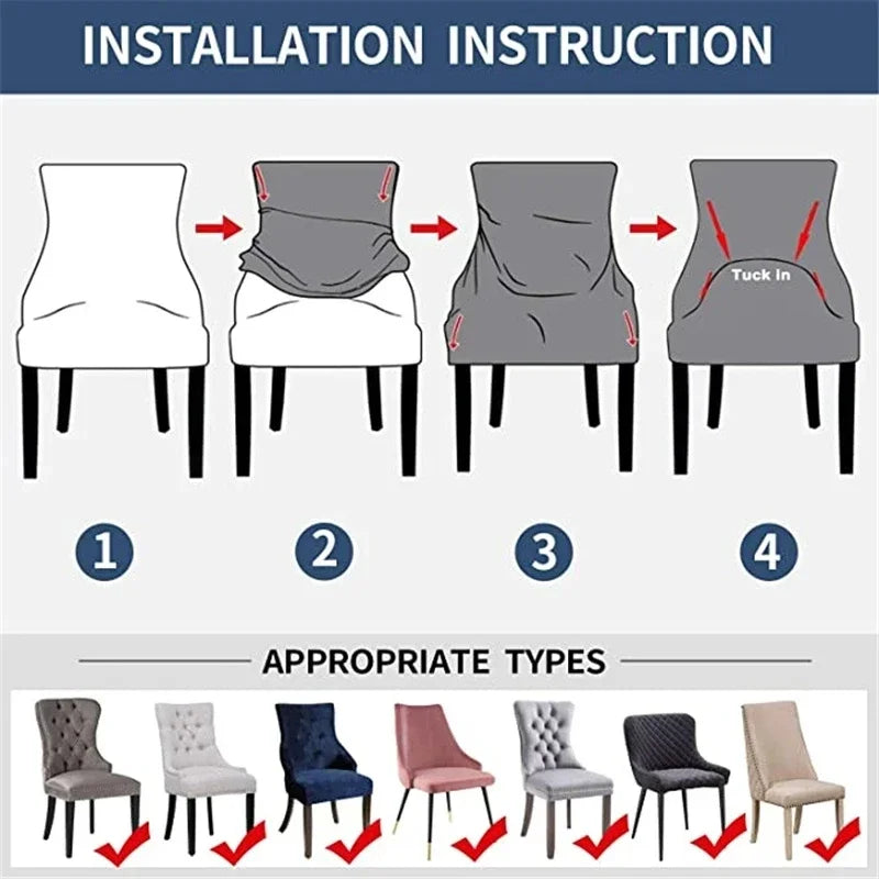 Capa de Cadeira de Jantar Estofada em Veludo - até 58cm lar da ana