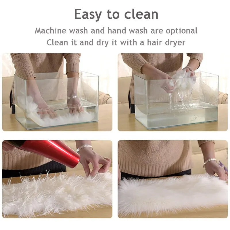 Tapete fofo Peludo de Coração Decorativo lar da ana