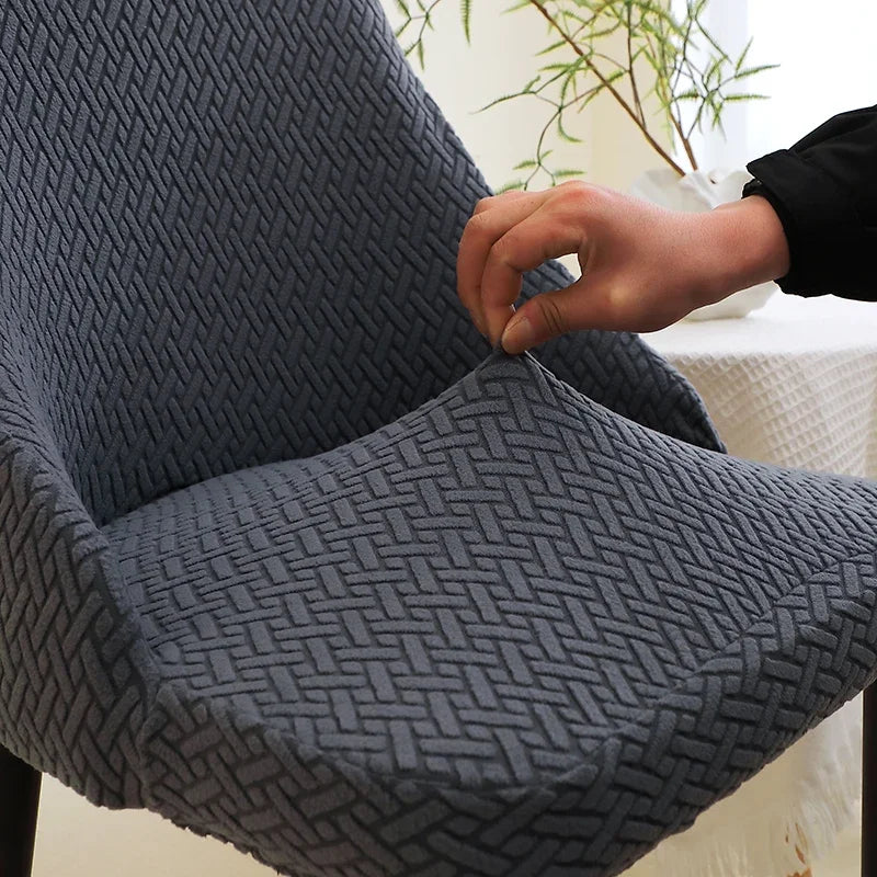 Kit Capas de Cadeira Curva Semi Impermeável - Tecido Jacquard