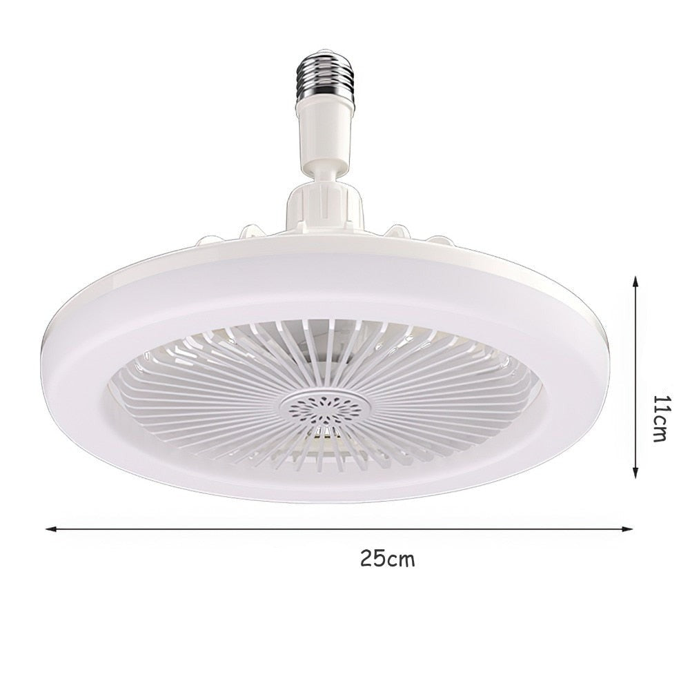 Ventilador de Teto Led com Controle Remoto base E27 com 3 temperaturas Lar da Ana