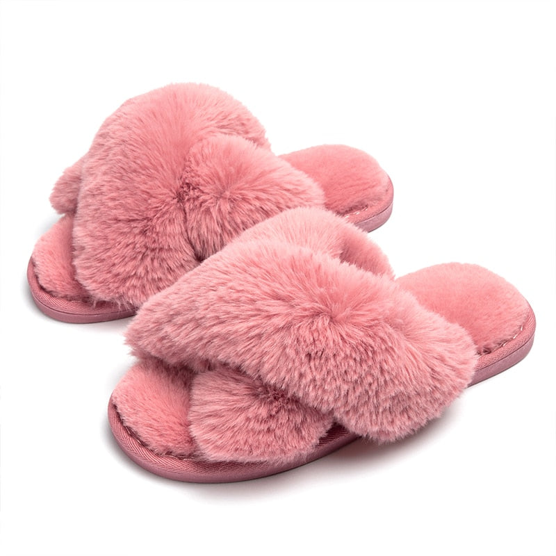 Chinelo Pantufa Feminina em Plush para Inverno lar da ana rosa