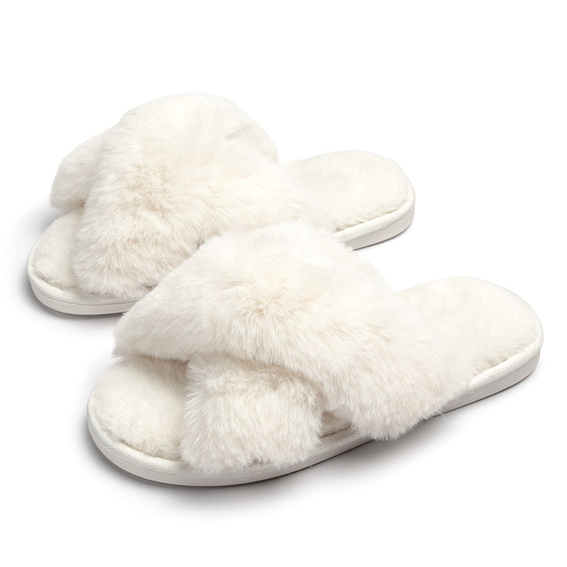 Chinelo Pantufa Feminina em Plush para Inverno lar da ana branca