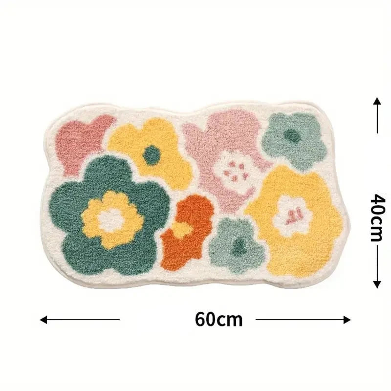 Tapete de banheiro Estampa Florida Antiderrapante Absorvente Extra Macio lar da ana