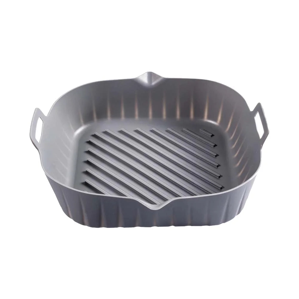 Forma de Silicone Antiaderente para Fritadeira AirFryer cinza lar da ana