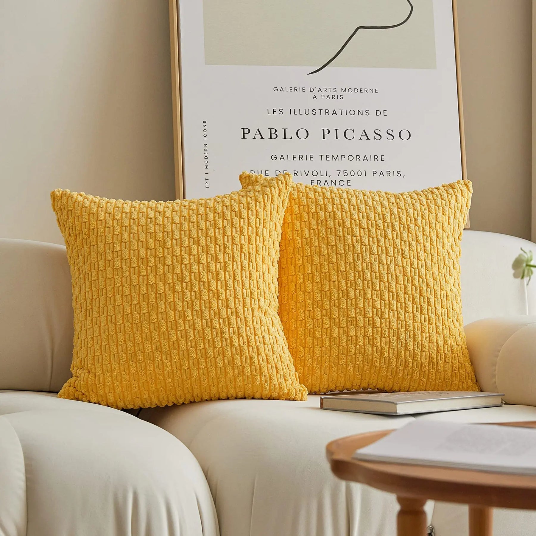 Kit Capa de Almofada Decorativa Série Trançada amarela lar da ana