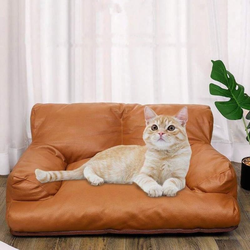 Sofá para Cachorro e Gato - Sofazinho Pet marrom couro lar da ana