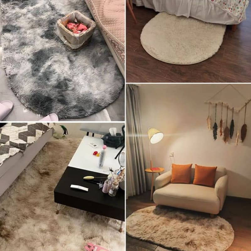 Tapete Oval Peludo Liso lar da ana
