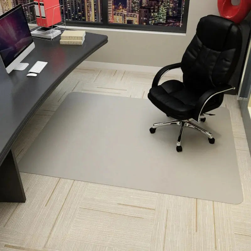 Tapete Protetor de Piso Antiderrapante para Cadeira Giratória de Escritório Rodinha 90x120cm branco lar da ana