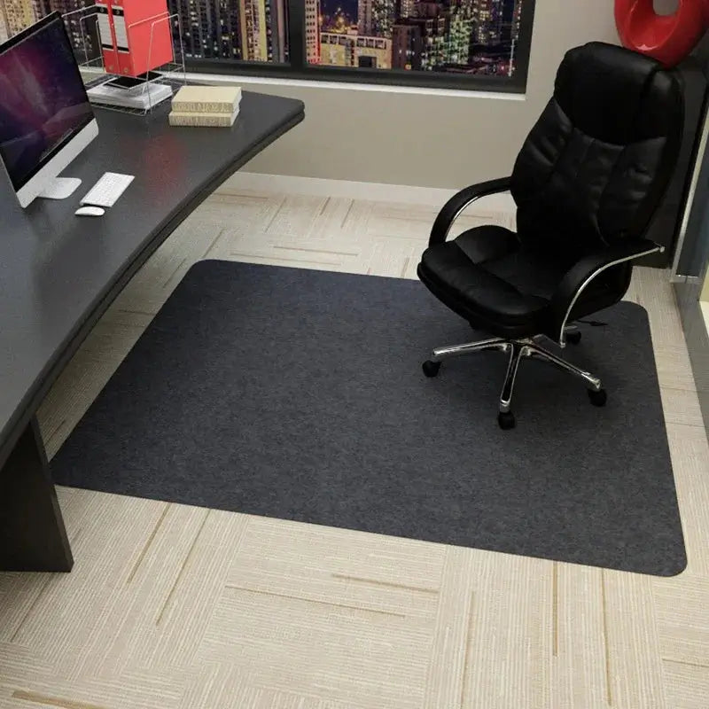 Tapete Protetor de Piso Antiderrapante para Cadeira Giratória de Escritório Rodinha 90x120cm cinza escuro lar da ana