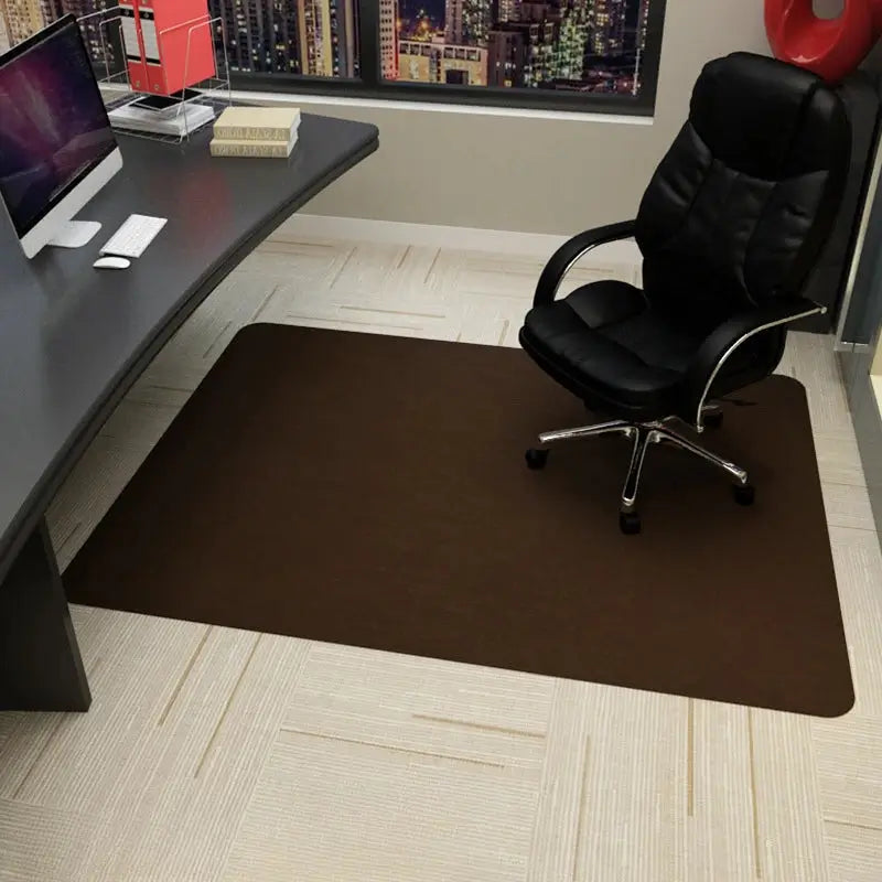 Tapete Protetor de Piso Antiderrapante para Cadeira Giratória de Escritório Rodinha 90x120cm marrom lar da ana