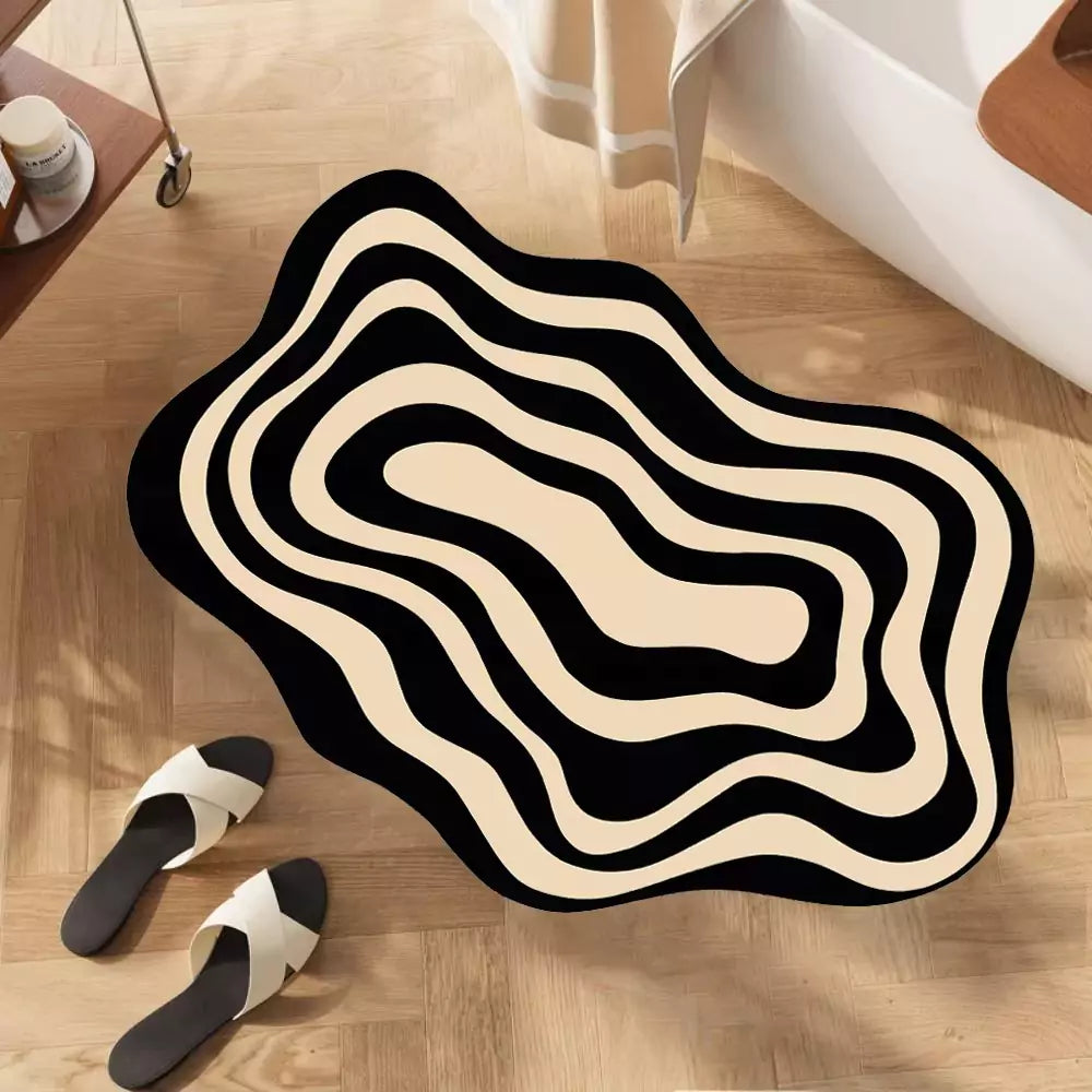 Tapete de Banheiro Moderno - Absorvente, Antiderrapante e Design Orgânico - Lar da Ana