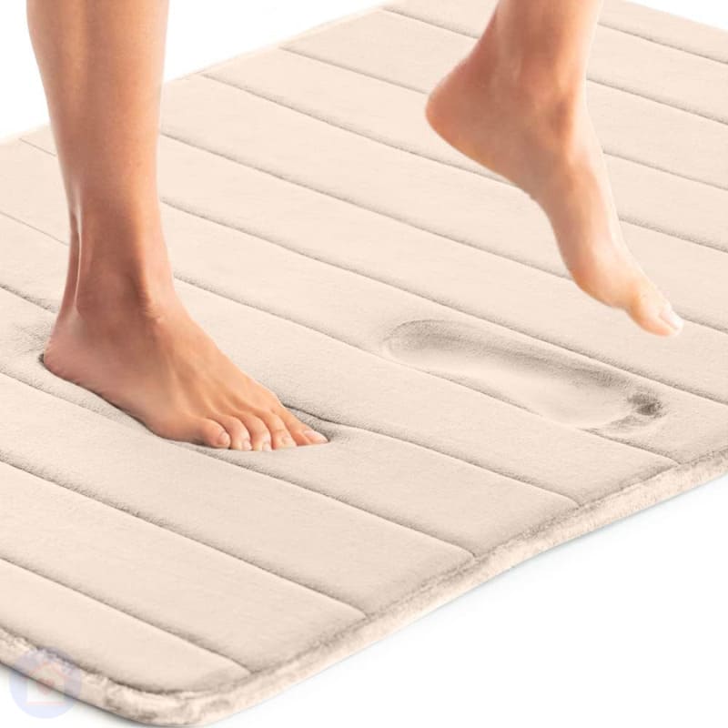 Tapete para Banheiro Antiderrapante com Espuma de Memória Ultra Absorvente Lar da Ana bege