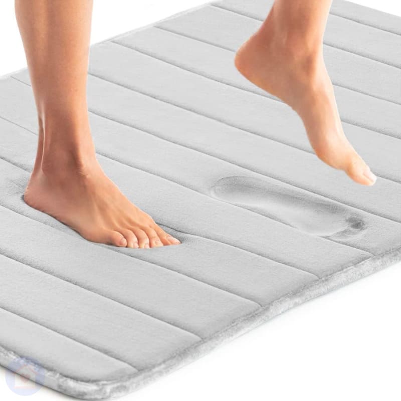 Tapete para Banheiro Antiderrapante com Espuma de Memória Ultra Absorvente Lar da Ana cinza claro
