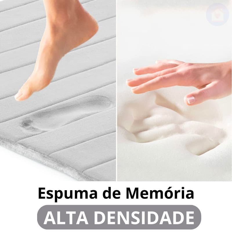 Tapete para Banheiro Antiderrapante com Espuma de Memória Ultra Absorvente Lar da Ana cinza claro