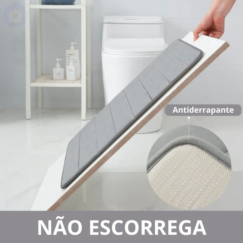 Tapete para Banheiro Antiderrapante com Espuma de Memória Ultra Absorvente Lar da Ana cinza claro