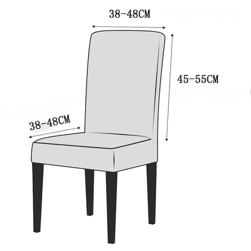 Dimensões capa para cadeira de jantar