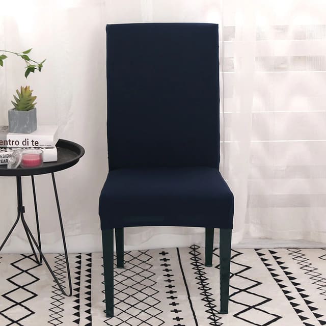 Kit Capas para Cadeira Lisa azul marinho lar da ana